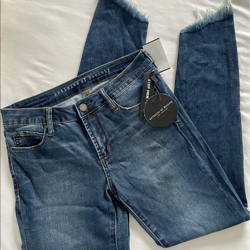 Articles of Society Sammy Diagonal Fray Hem Jeans